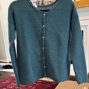 Sezane green gaspard Cardigan Sweater